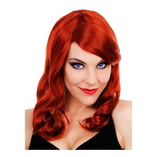 Tom Foolery Scarlett Red Wig With Side Fringe  Multicoloured