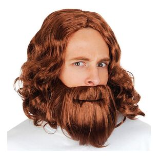 Tom Foolery Jesus Wig and Beard Multicoloured