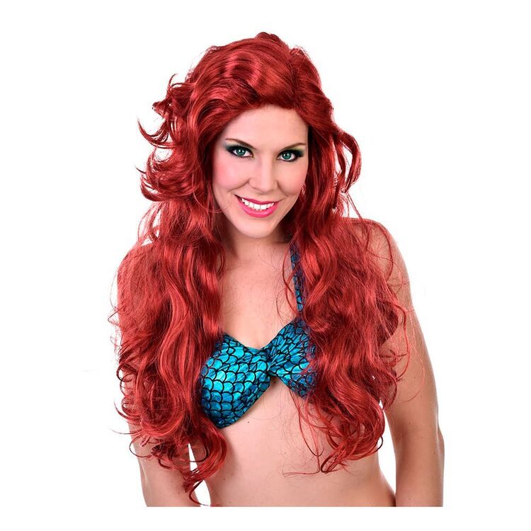 Tom Foolery Red Mermaid Wig