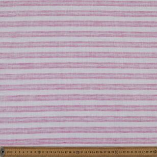 Stripe #2 Printed 145 cm Polando Easy Care Linen Feel Fabric Pink 145 cm