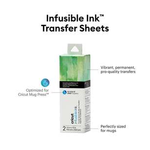 Cricut Mug Press Infusible Ink Printed 2 Pack Green Watercolour