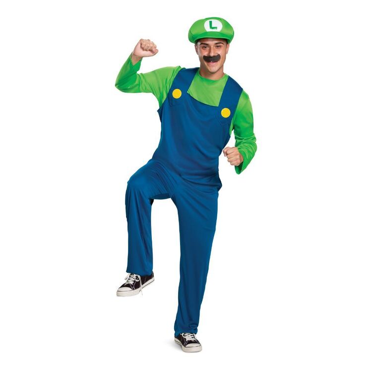 Disguise Classic Luigi Adult Costume Green