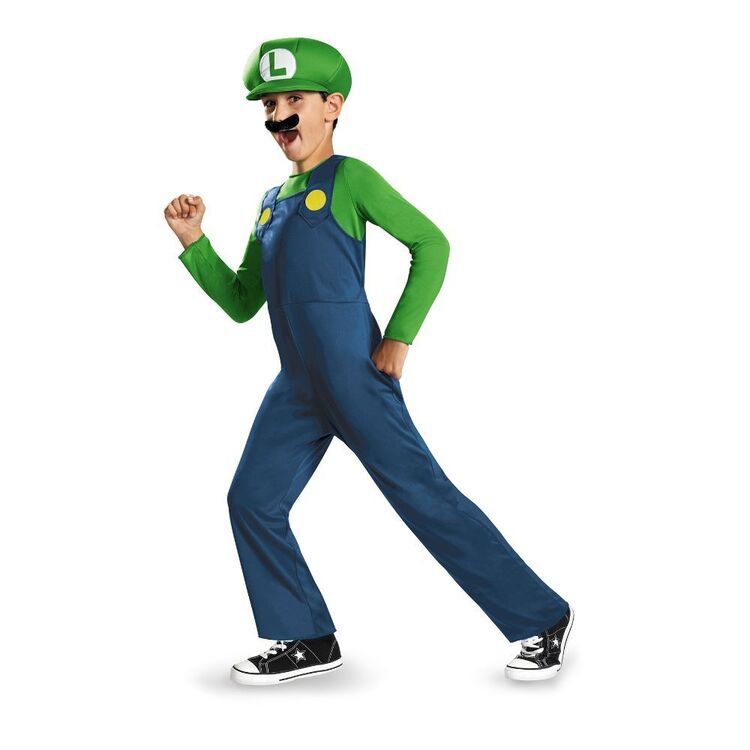 Nintendo Super Mario Bros Classic Luigi Kids Costume