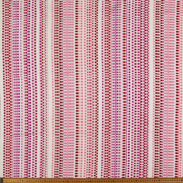 Dashed Stripe Patterned 145 cm Textured Suiting Fabric