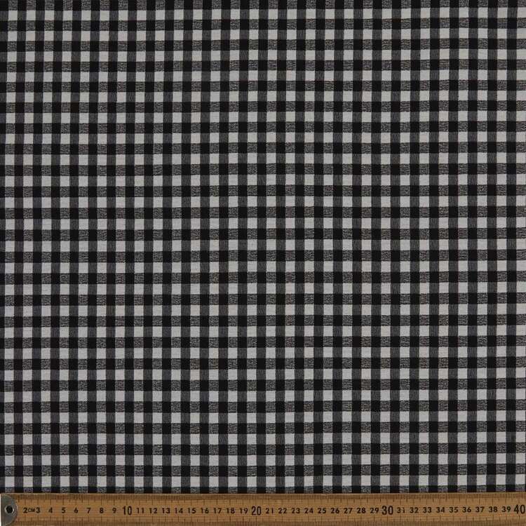 Yarn Dyed Check #1 Printed 145 cm Bengaline Suiting Fabric White & Black 145 cm