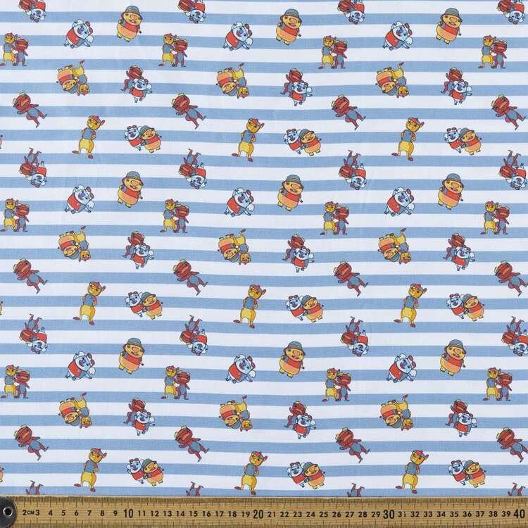 Kangaroo Beach Stripe Printed 112 cm Cotton Fabric