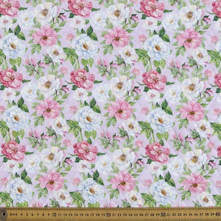 Florals All Over Printed 112 cm Double Sided Quilted Cotton Fabric