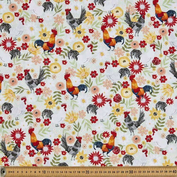 Robert Kaufman Rooster Floral Printed 112 cm Cotton Fabric