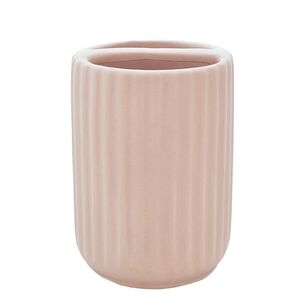 Seymours Olivia Ribbed Toothbrush Holder Pink