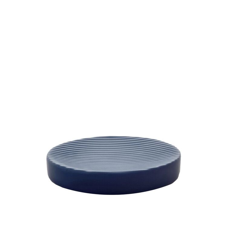 Seymours Liam Ribbed Soap Dish Blue