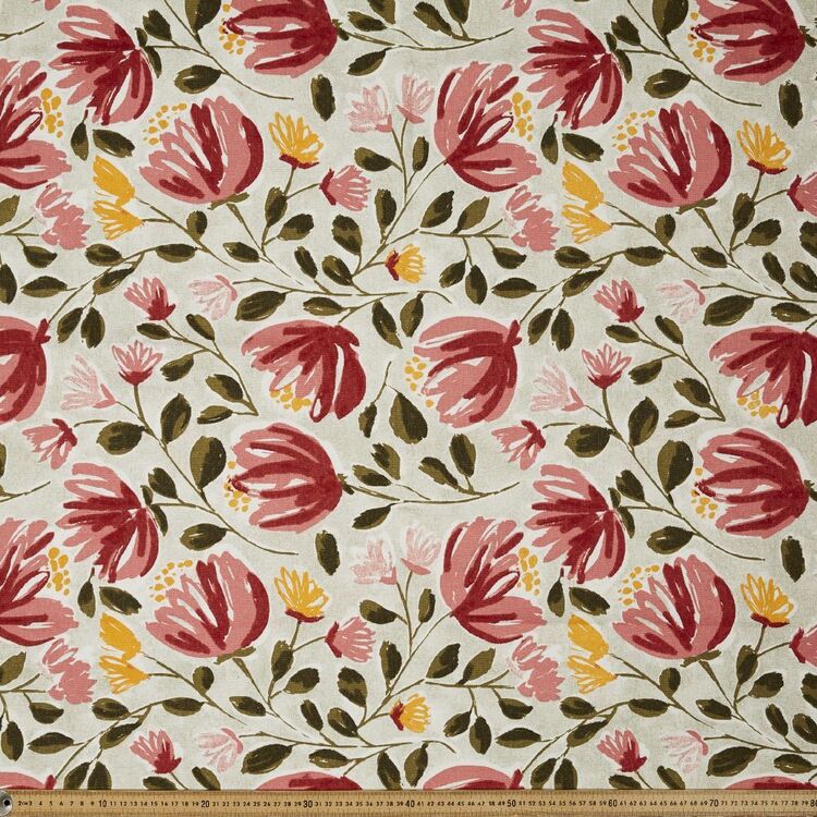 Painterly Floral 150 cm Cotton Canvas Fabric