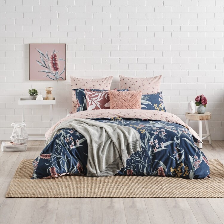 Ombre Home Country Living Native Quilt Cover Set Navy