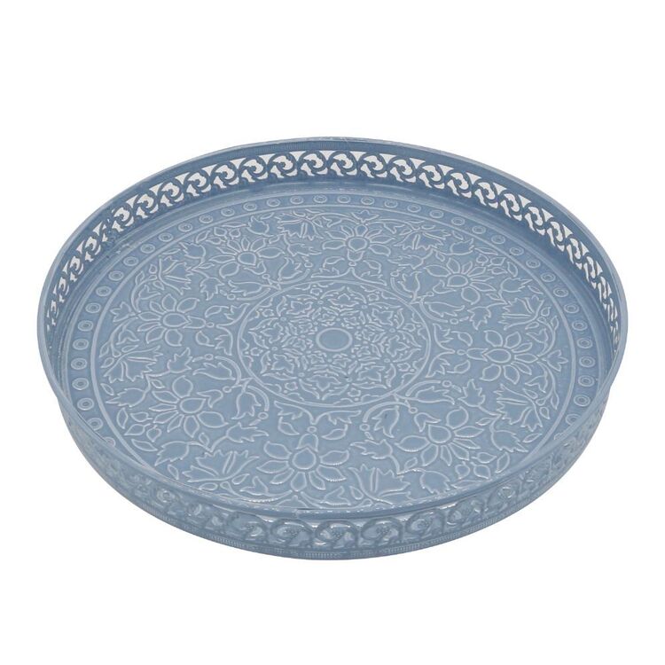 Ombre Home Country Living Mandala Tray  Dusty Blue 31 cm
