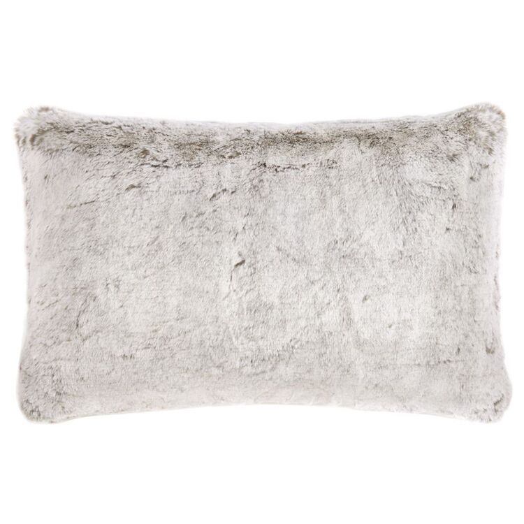 Bouclair Faux Fur Silver Fox Rectangular Cushion