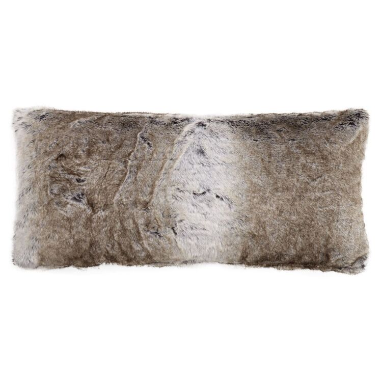 Bouclair Faux Fur Wolf Lumbar Cushion