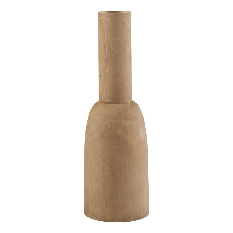 Bouclair Faux Fur Wooden Vase