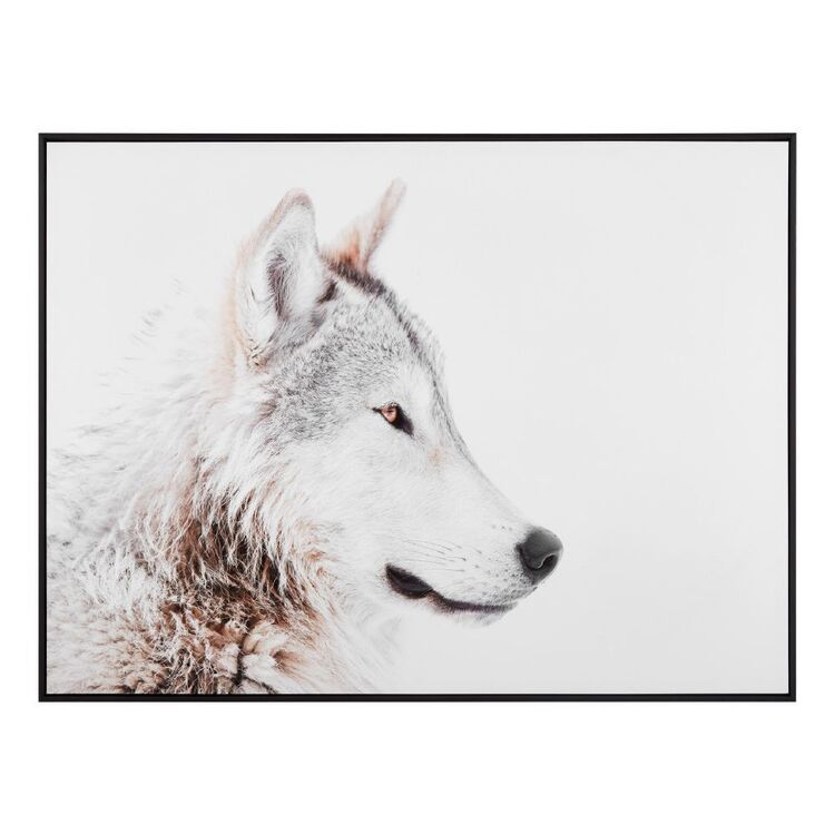 Bouclair Faux Fur Wolf Canvas Wall Art