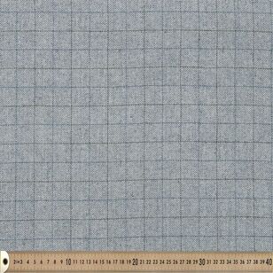 Check #4 Patterned 145 cm Wool Blend Suiting Fabric Chambray 145 cm