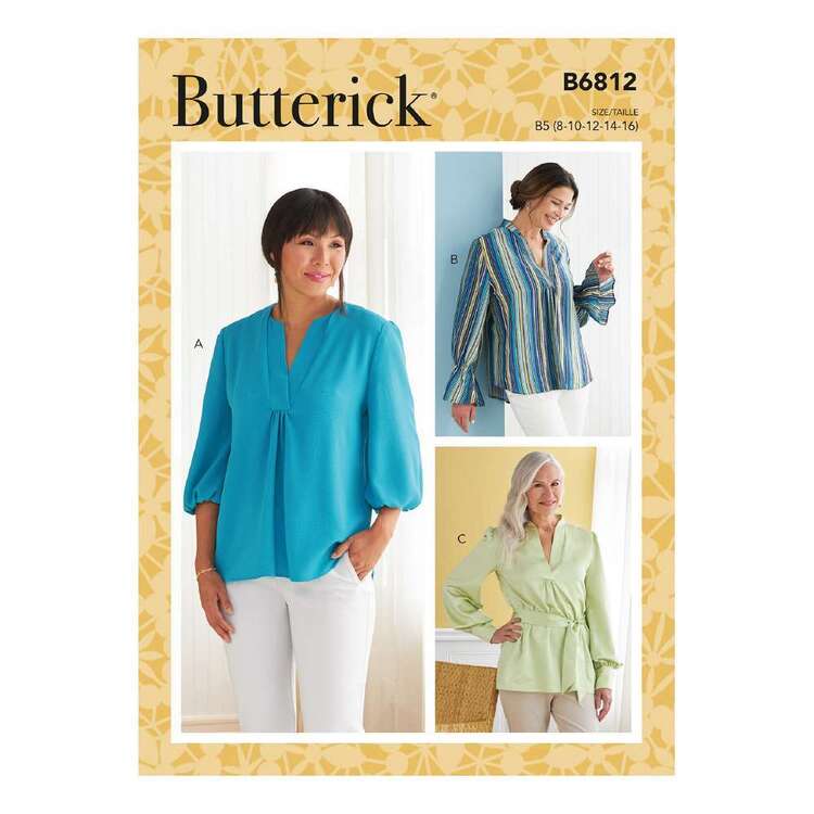 Butterick B6812 Misses' Top, Tunic & Sash
