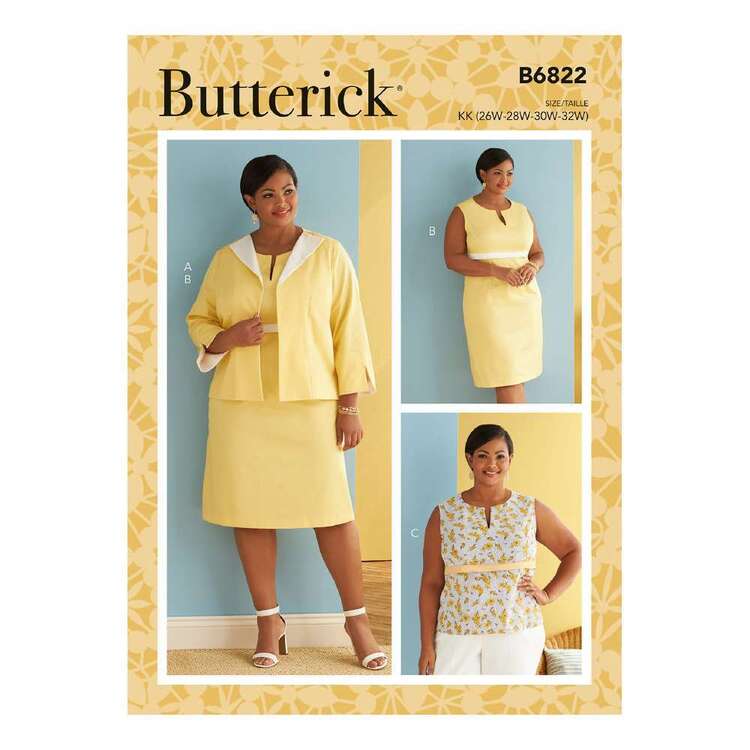 Butterick B6822 Women's Jacket, Dress & Top with C/D, DD, DDD, G, H Cup Sizes