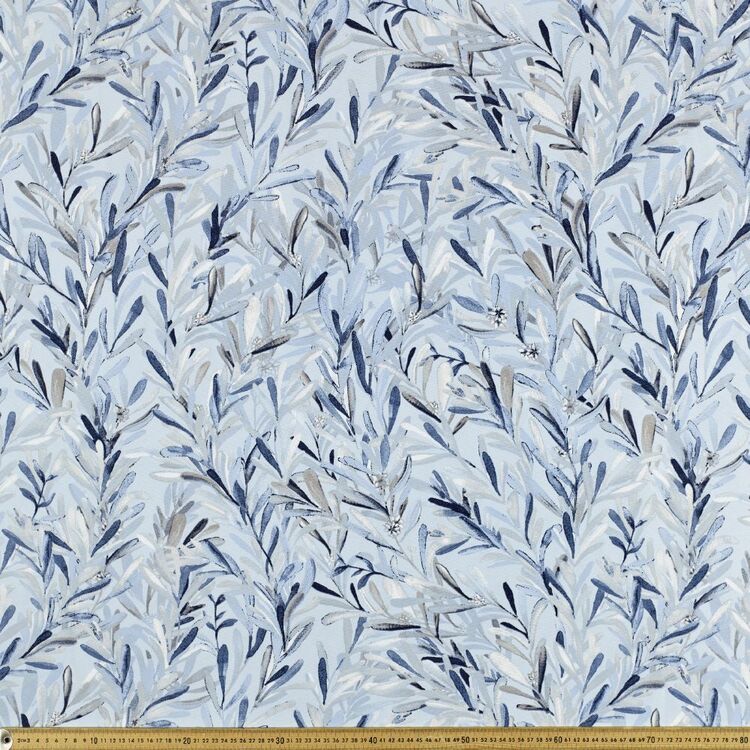 Blue Leaf 150 cm Weatherproof Canvas Fabric