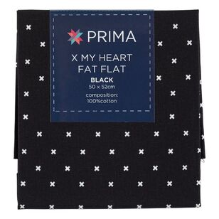 Prima X My Heart Printed Cotton Flat Fat Blender Black 50 x 52 cm