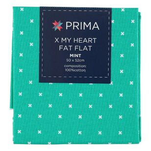 Prima X My Heart Printed Cotton Flat Fat Blender Mint 50 x 52 cm
