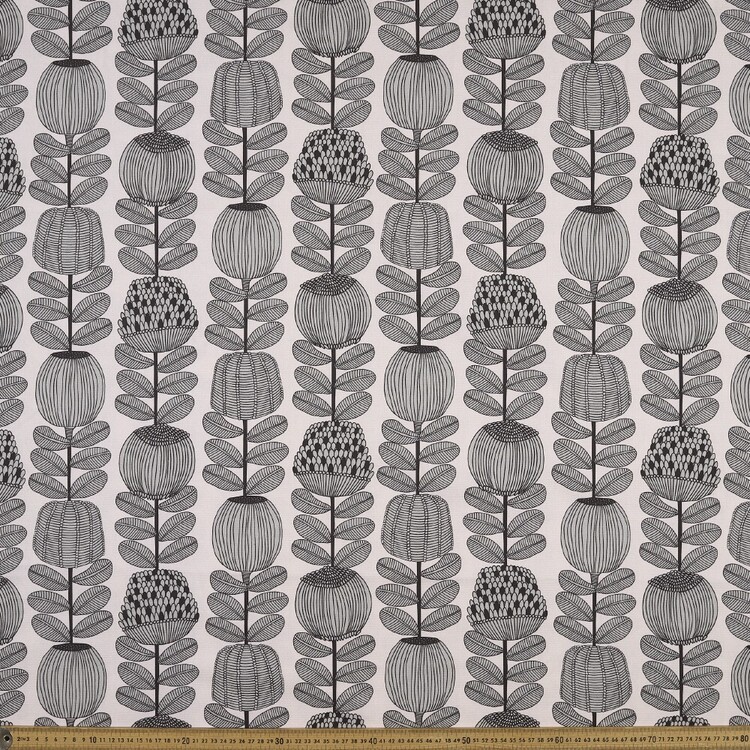 Jocelyn Proust Banksia Stems 150 cm Printed Decorator Fabric Ecru 150 cm