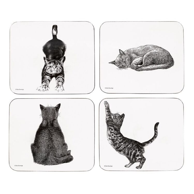 Ashdene Casual Cats Coasters 4 Pack
