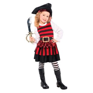 Amscan Little Lass Pirate Kids Costume Multicoloured 3 - 4 Years