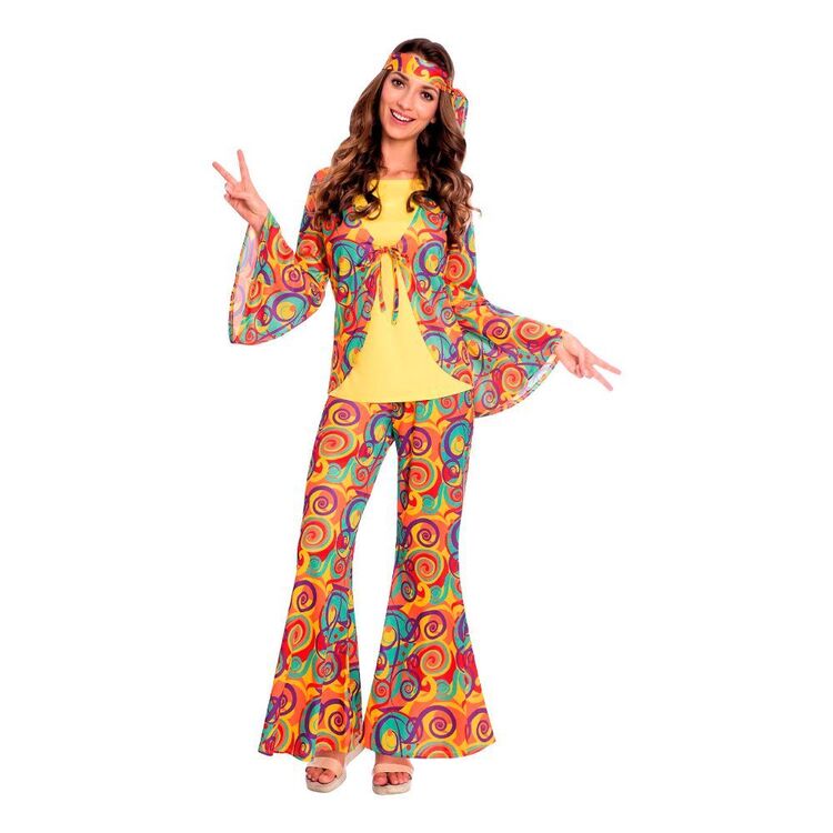 Amscan Hippy Adult Costume Multicoloured
