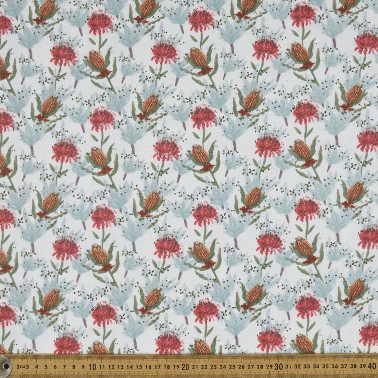 Native Flora Printed 112 cm Flannelette Fabric