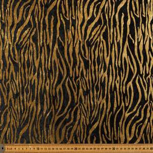 Zebra Gold Foil Printed 150 cm Panne Velvet Fabric Zebra Gold Foil 150 cm