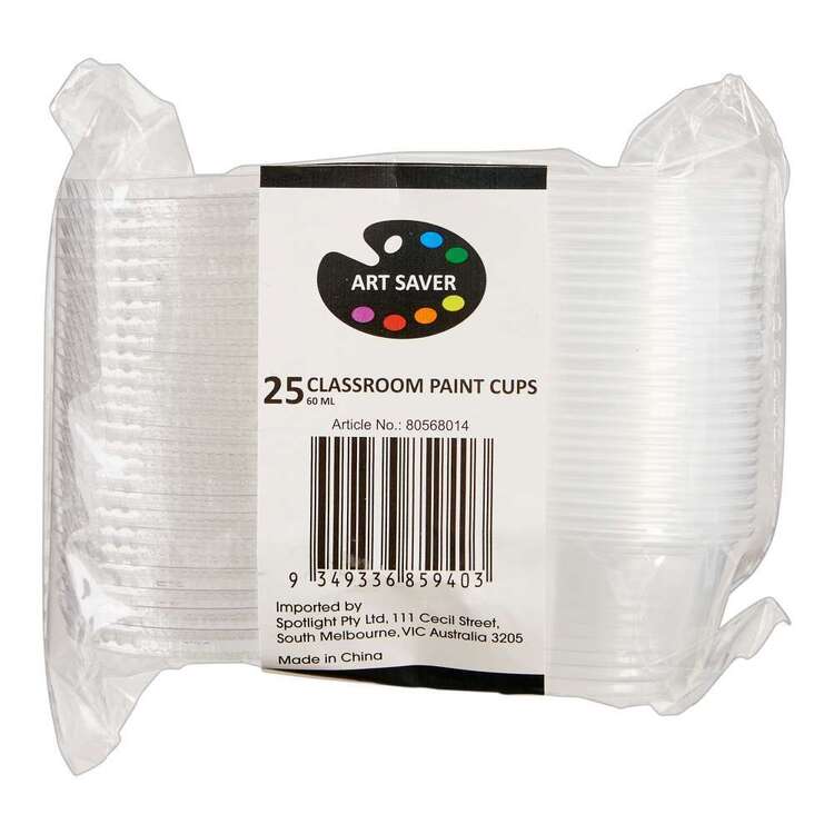 Art Saver 60 ml Classroom Paint Cups 25 Pack