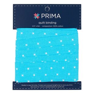 Prima Crosses Printed Quilt Binding Aqua 2.5 in