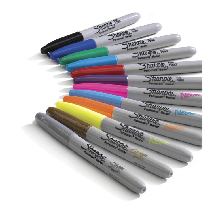 Sharpie Neon & Metallic Fine Markers 12 Pack Multicoloured