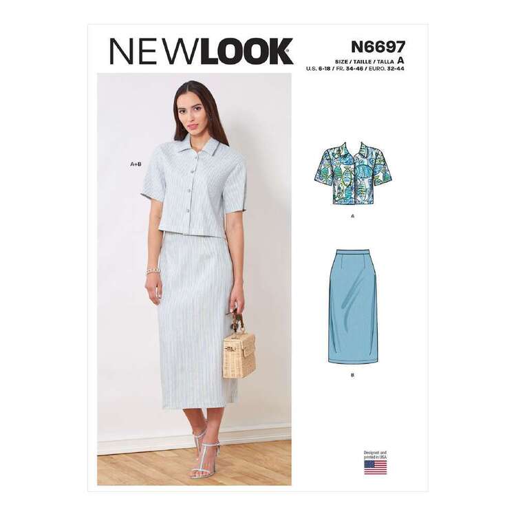 New Look Sewing Pattern N6697 Misses' Top & Skirt