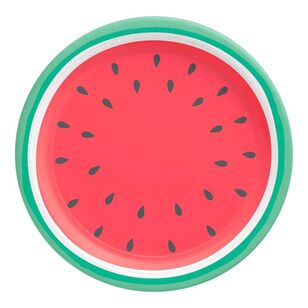 Amscan Tutti Frutti Summer Watermelon Paper Plates 8 Pack Multicoloured 26 cm