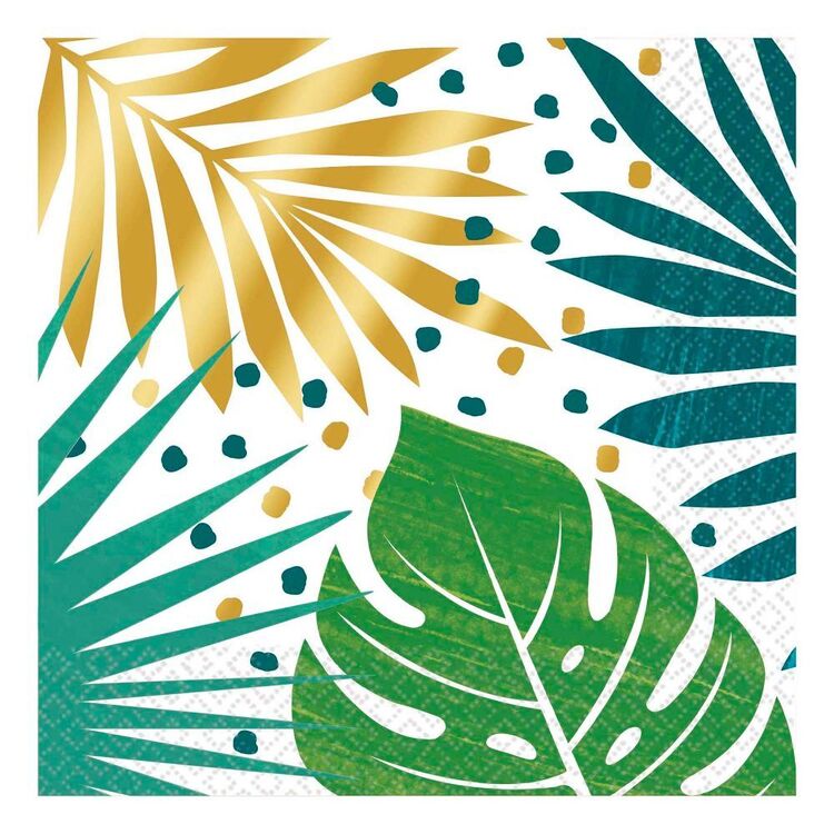 Amscan Key West Lunch Napkins Palm Leaves 16 Pack