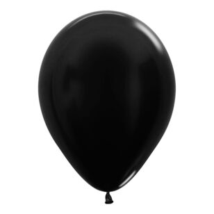 Spartys Pearl Latex Balloon 20 Pack Black 30 cm