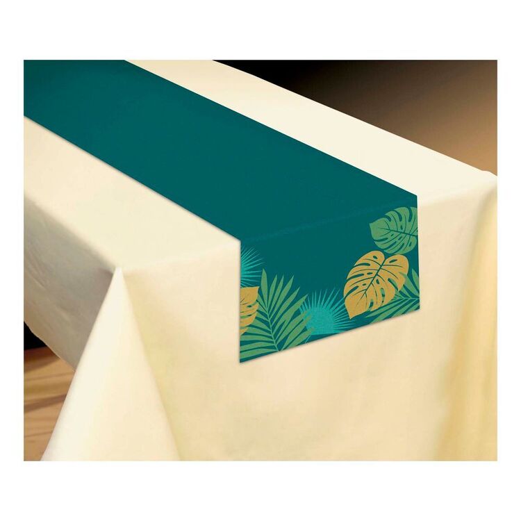 Amscan Key West Fabric Table Runner Palm Leaves