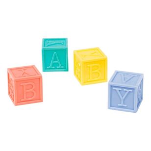 Amscan Baby Shower Multicoloured Baby Blocks 4 Pack Multicoloured