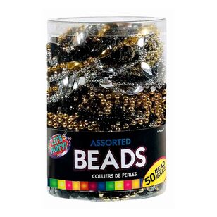 Glitz and Glam Plastic Beaded Necklaces 50 Pack Multicoloured