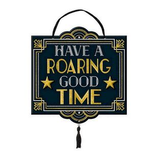 Amscan Glitz & Glam Roaring Good Time Deluxe MDF Sign Multicoloured