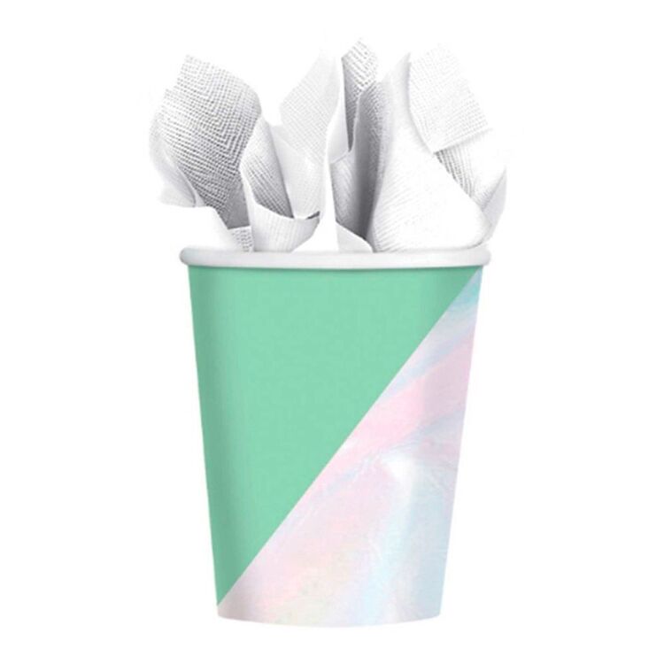 Amscan Shimmering Party Iridescent Paper Cups 8 Pack Multicoloured