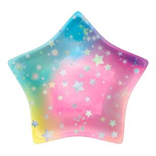 Amscan Luminous Birthday Iridescent Star Shaped Paper Plates 8 Pack Multicoloured 20 cm