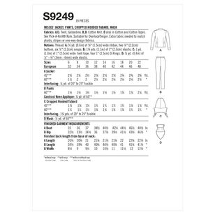 Simplicity Sewing Pattern S9249 Misses' Costume Jacket, Pants, Cropped Hooded Tabard, Mask