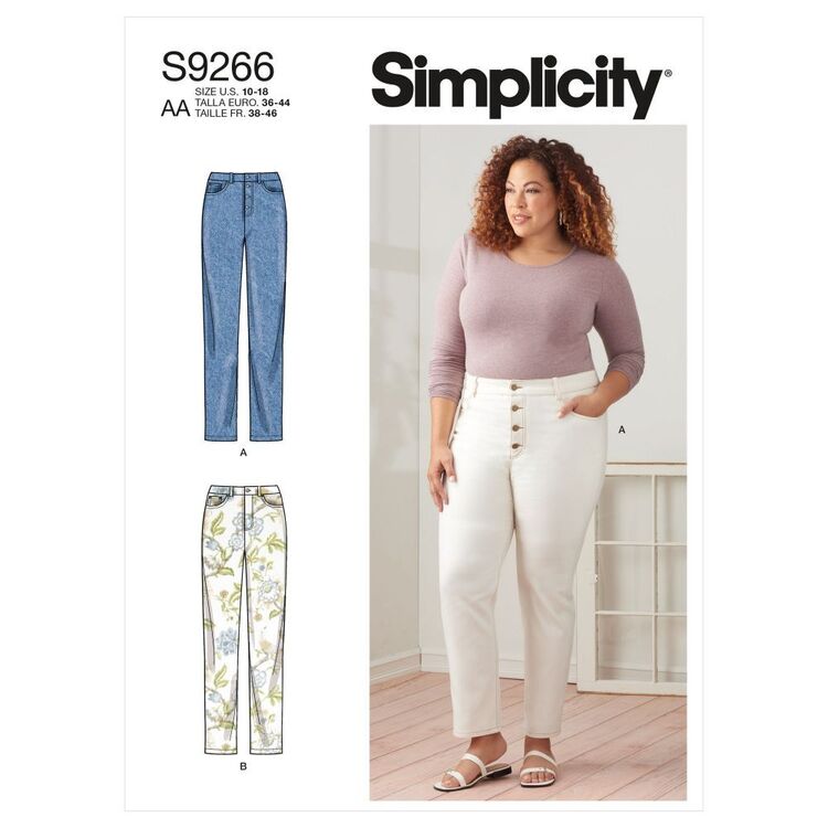 Simplicity Sewing Pattern S9266 Misses' & Women's Vintage Jeans With Front Buttons Or Zipper