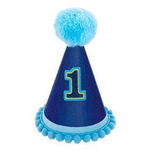 Amscan 1st Birthday Boy Deluxe Glitter Cone Hat Multicoloured