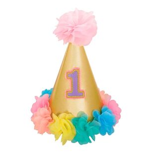 Amscan 1st Birthday Girl Deluxe Glitter Cone Hat Multicoloured